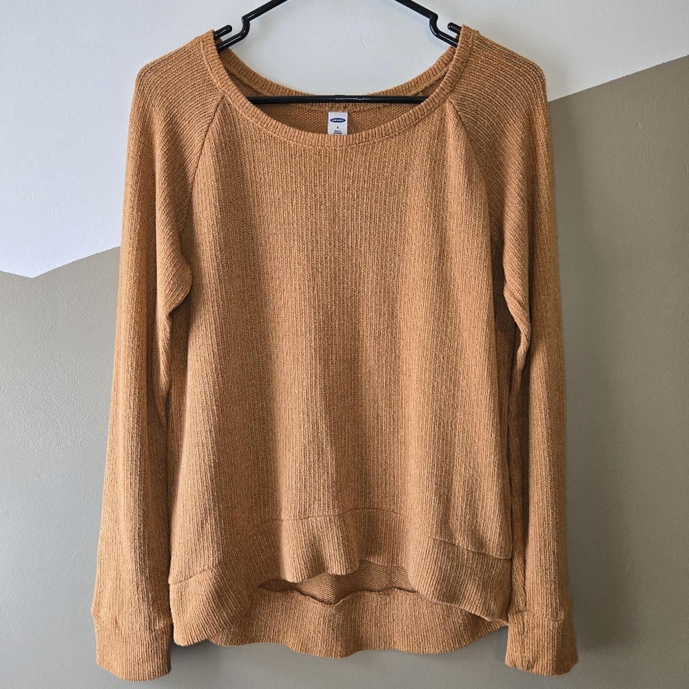 Old Navy Women's Orange/Brown Longsleeve Lightweight Knit Top Soft Size Small